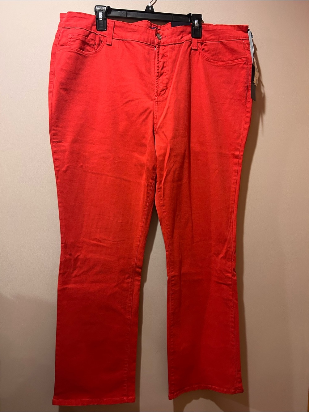 NYDJ NWT Plus Size 22w Slimming Jeans Straight Leg Cotton Blend Pink Red